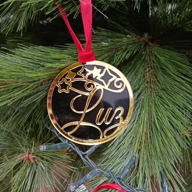 Loví Personalizaciones - Bola de Navidad Personalizada en Acrílico 2 capas (Modelo 3)