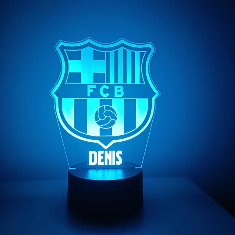 Loví Personalizaciones - Lámpara Led Acrílico Multicolor Personalizada Escudo FC Barcelona