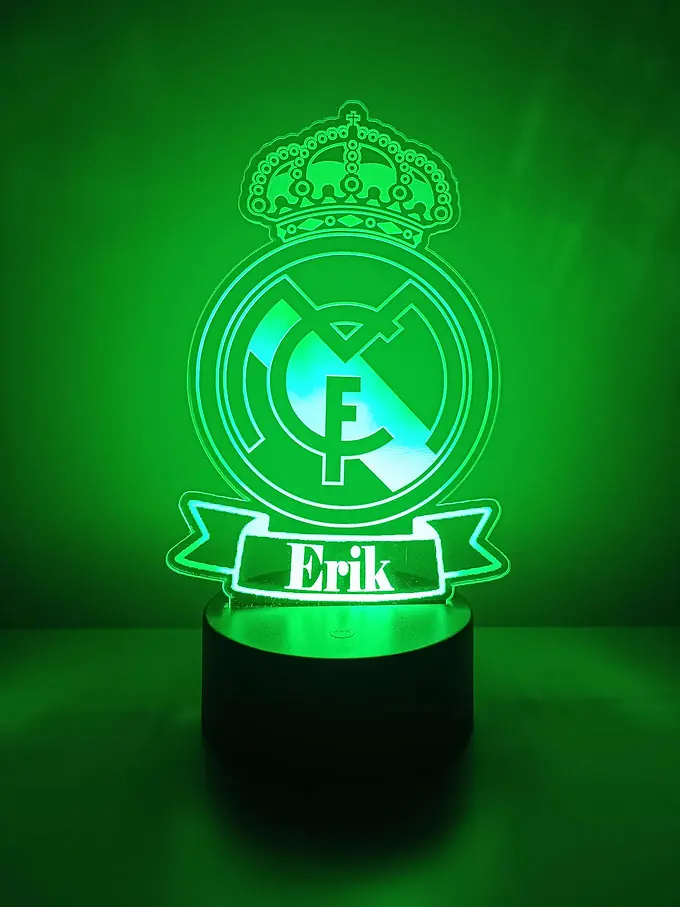 Loví Personalizaciones - Lamparas Led Acrílico Personalizada Escudo Real Madrid